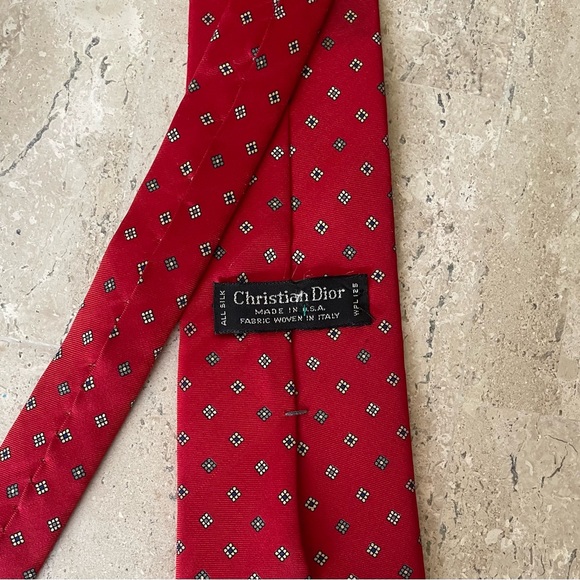 Dior Other - Christian Dior 100% Silk Designer Red Tie Wedding Holiday Christmas